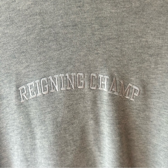 Reigning Champ Slim-Fit Logo Embroidered Pima Cotton Hoodie Heather Grey - Picture 5 of 10
